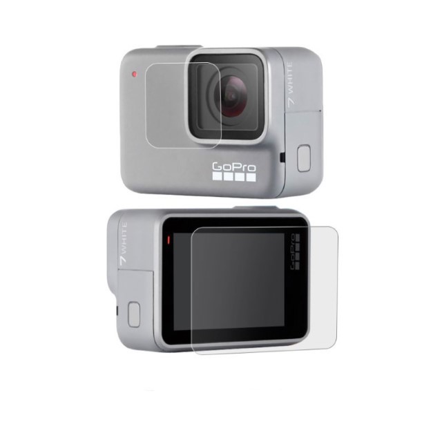 Combo cường lực màn hình và ống kính Gopro Hero 6, 7 black, 7 silver, 8 (bộ 2 miếng - tặng kèm bộ kit vệ sinh)