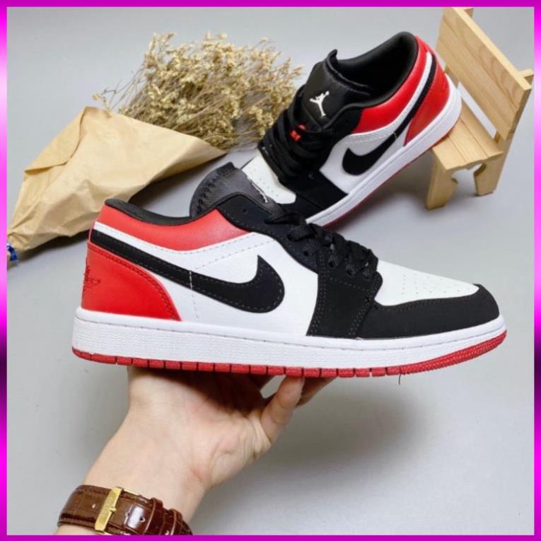 [FREE SHIP] Giày JD cổ thấp sneaker, giày JỎDAN 1 low đỏ đen thời trang hàng đẹp full boxbill