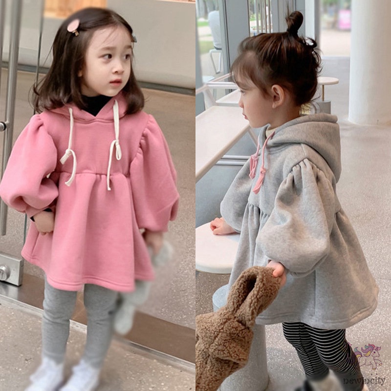 Đầm hoodie dày dặn phong cách Hàn Quốc dành cho bé gái
