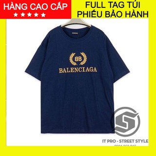 [Freeship - Hình Thật] Áo tee oversize BLCIAGA màu xanh than, áo thun BLCIAGA cao cấp full tag túi 01
