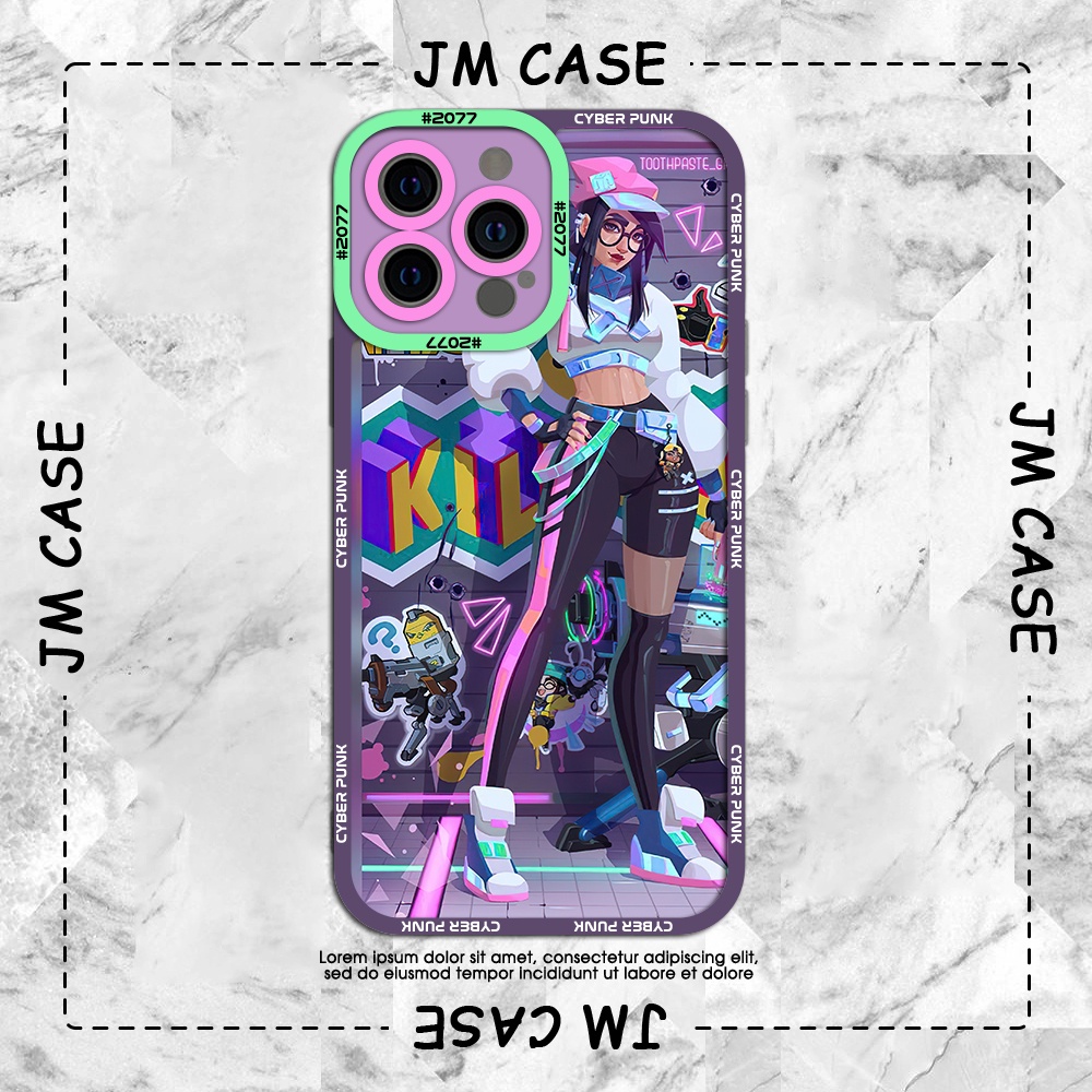 Ốp lưng iphone cạnh vuông JM CASE Cyber Punk nhân vật Killjoy valorant 6plus/6s/6splus/7/7plus/8/8plus/x/xs/11/12/pro/