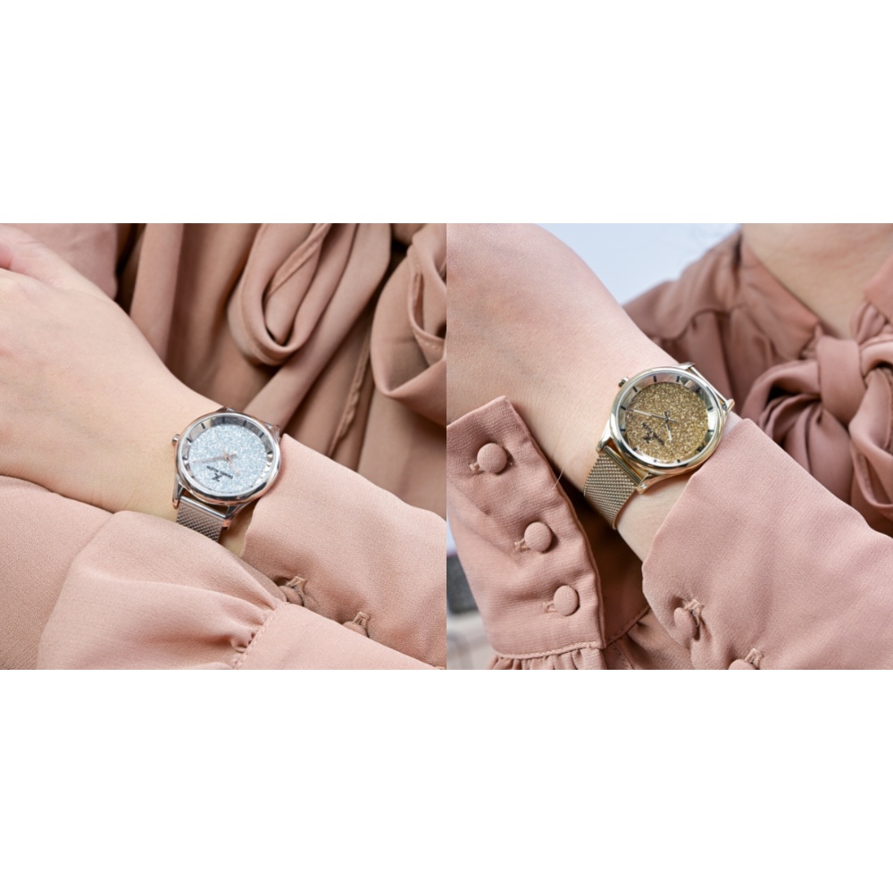 Đồng hồ nữ Daniel Klein Watch DK.1.12531 mặt nhỏ đính đá, kính cứng chống xước, chống nước, dây thép đeo tay cao cấp