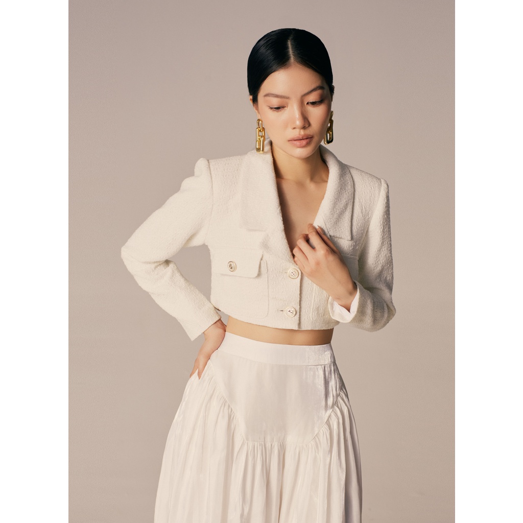 NUDIEYE - Áo blazer tweed dáng ngắn Alma Cropped Tweed Blazer