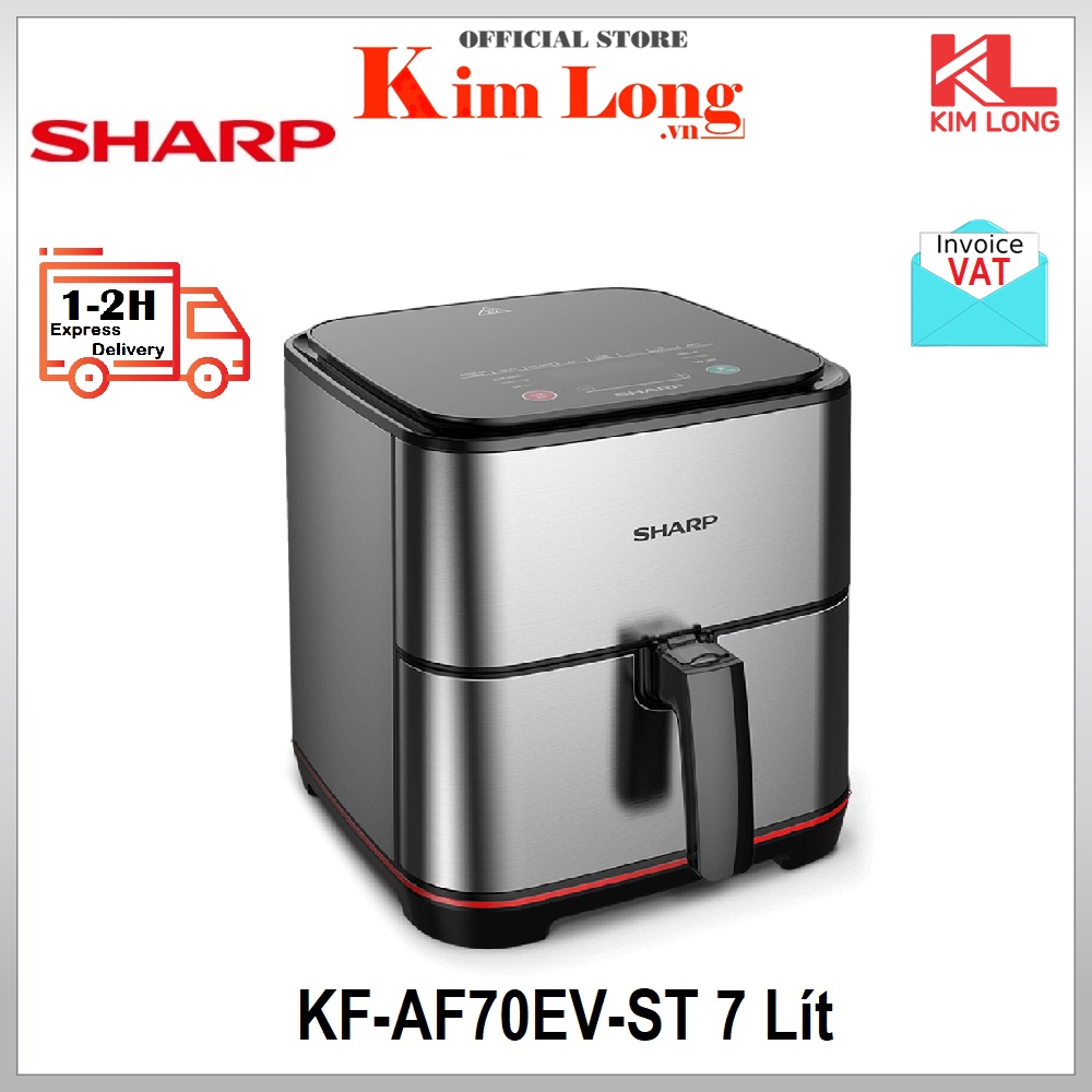 Nồi chiên không dầu Sharp KF-AF70EV-ST 7 Lít, công suất 1600W chống dính - Bảo hành Sharp toàn quốc 12 tháng