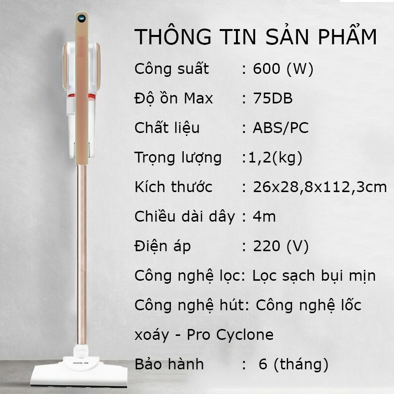 [Chính Hãng] Máy hút bụi gia đình cầm tay thông minh 2 trong 1 CÁT Á công suất 600W bộ lọc HEPA-Tặng kèm 9 đầu hút