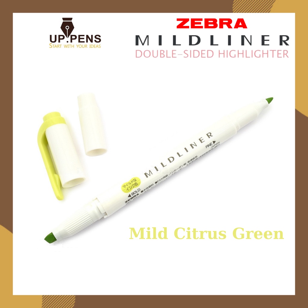 Bút đánh dấu hai đầu Zebra Mildliner Double-Sided Highlighter - Fine/Bold - Màu xanh chuối (Citrus Green)
