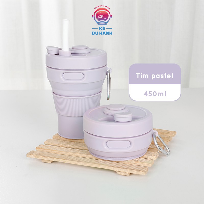 Cốc gấp gọn Kẻ Du Hành đa năng thể tích 450 ml chất liệu silicone siêu bền - Cốc gập tiện lợi, cốc uống nước di động