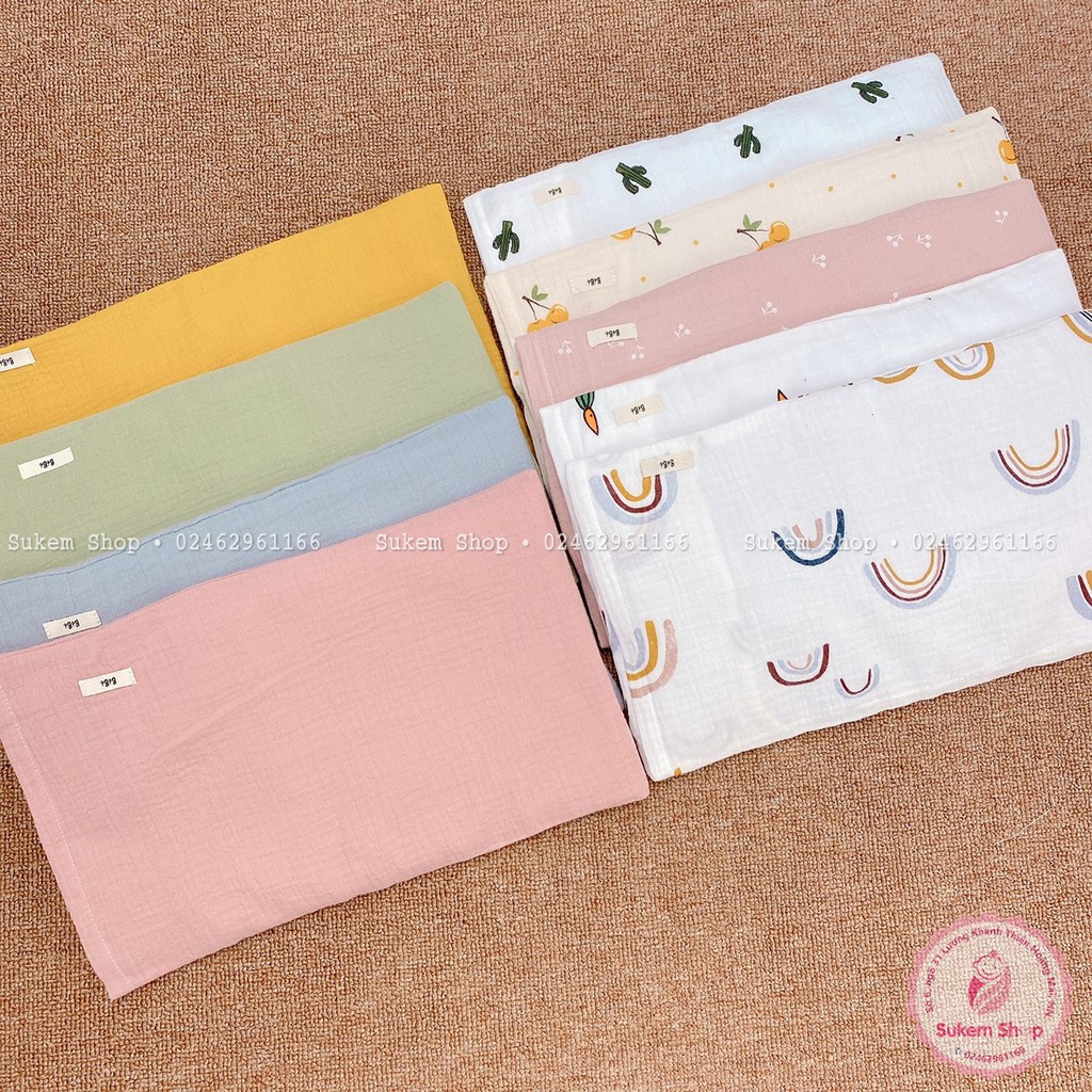 Gối Xô Cho Bé / Gối Xô Bé Bé Sơ Sinh Lót Đầu Hè 2 Lớp 100% Cotton Cho Bé Kích Thước 20 x 35 cm