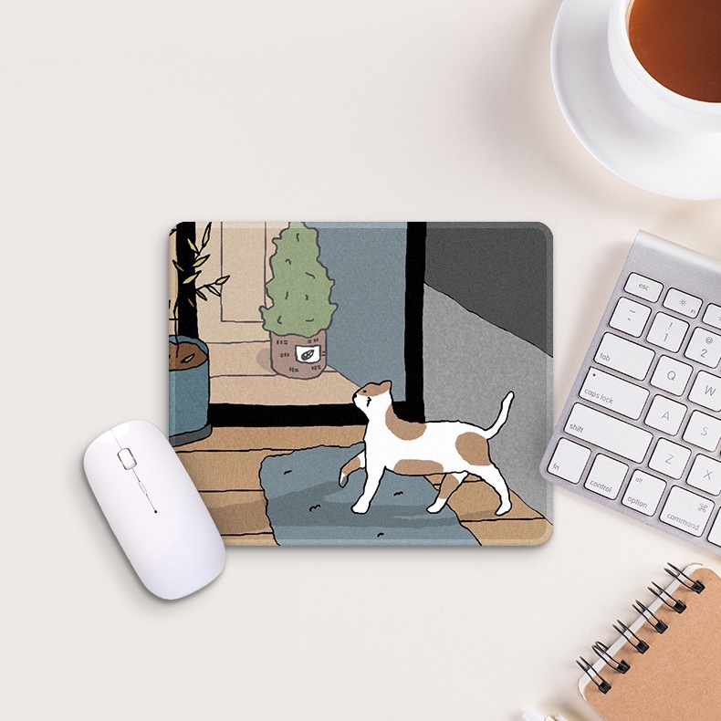 Miếng Lót Chuột Cỡ Nhỏ Họa Tiết Mèo Hoạt Hình Dễ Thương Bắt Mắt