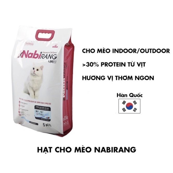 Hạt cho mèo Hàn Quốc Nabirang, Hạt cho mèo từ 3 tháng tuổi - Túi 5kg
