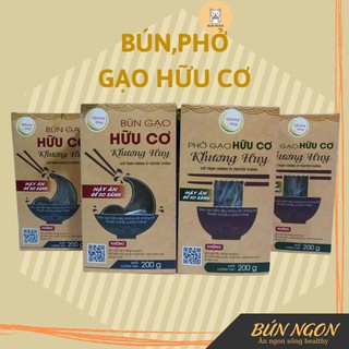 Phở Khô Hữu Cơ/ Phở Gạo Hữu Cơ  - Chỉ 3 Phút Nấu Không Cần Ngâm  - Bún Sạch Bún Ngon Gói 200g