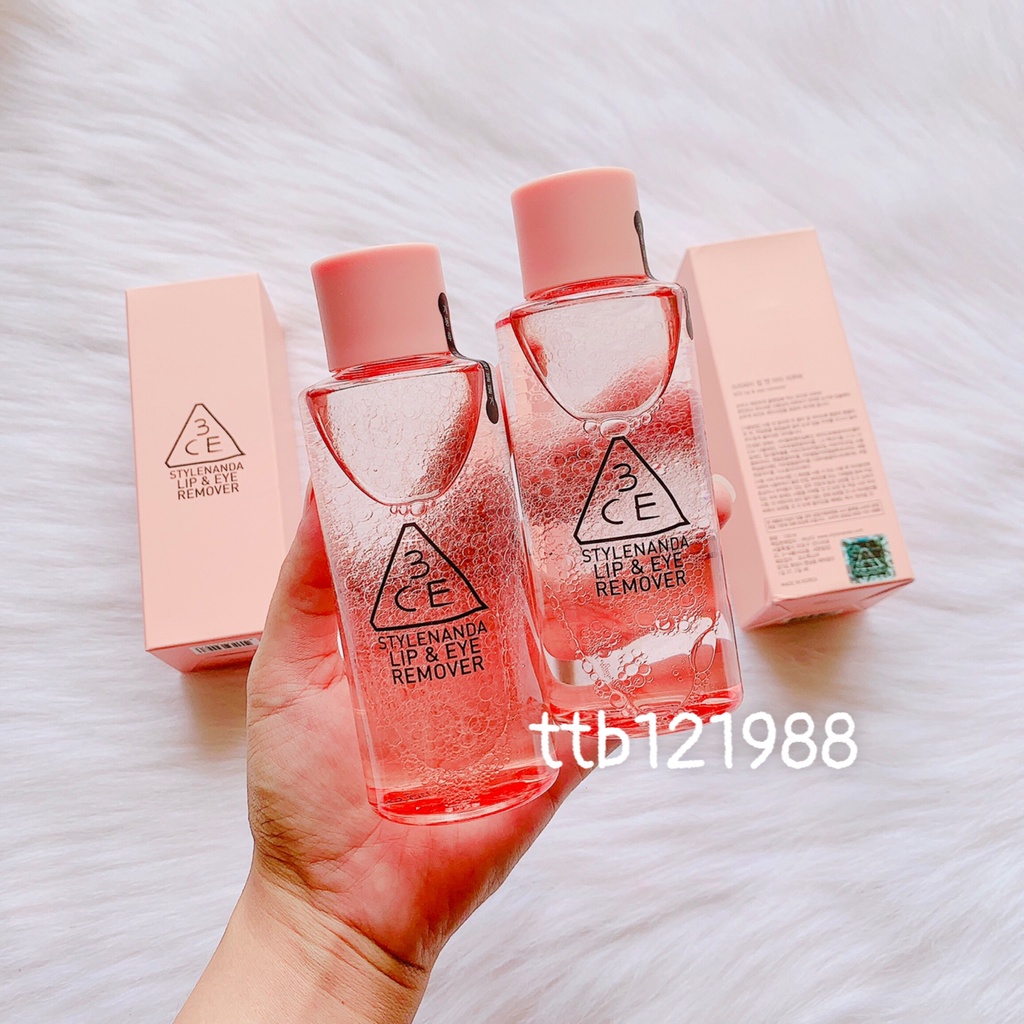 Nước Tẩy Trang Cho Mắt &amp; Môi Make-up 3CE Lip &amp; Eye Remover 150ml