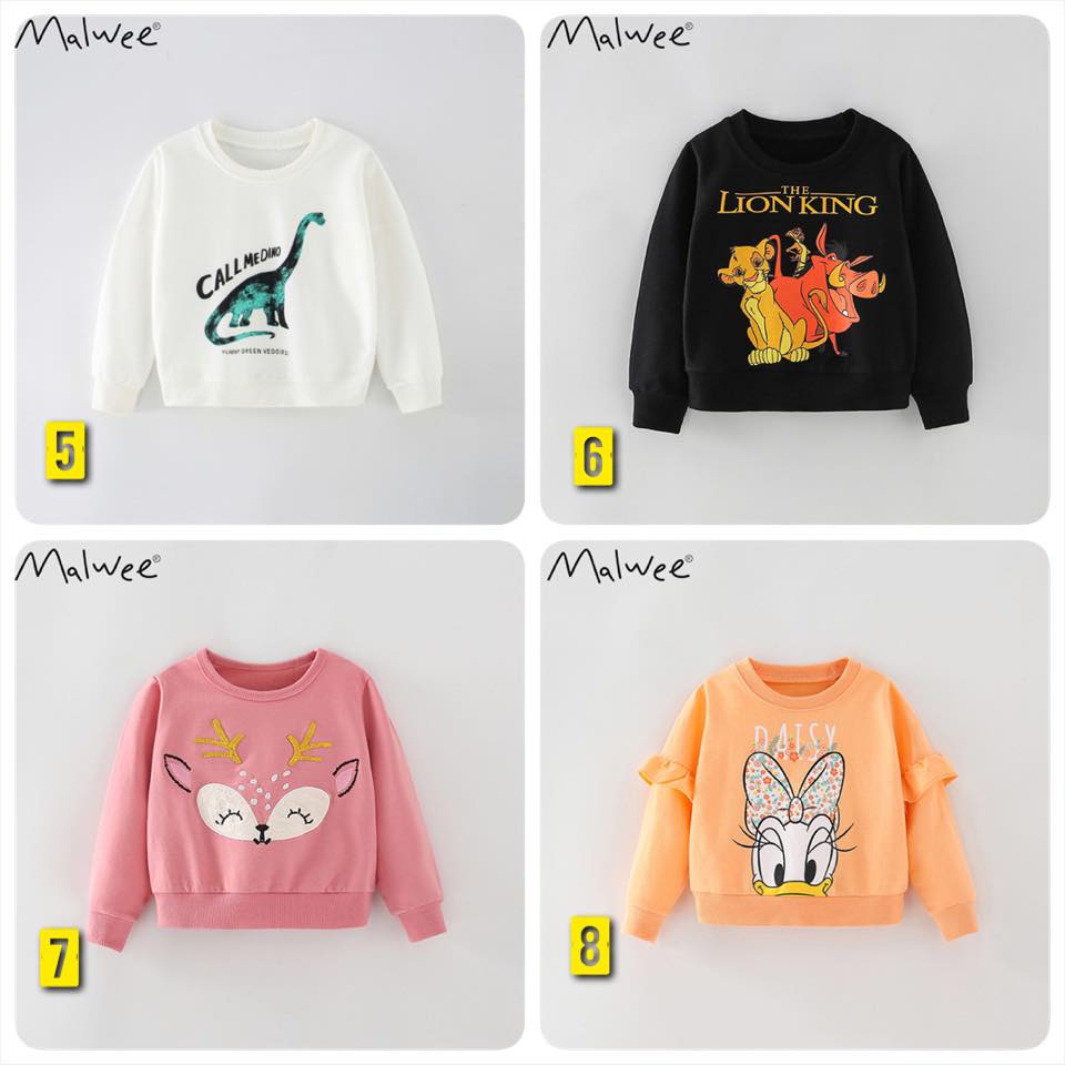 Áo nỉ bé trai gái Malwee(hàng sale ko đổi trả)