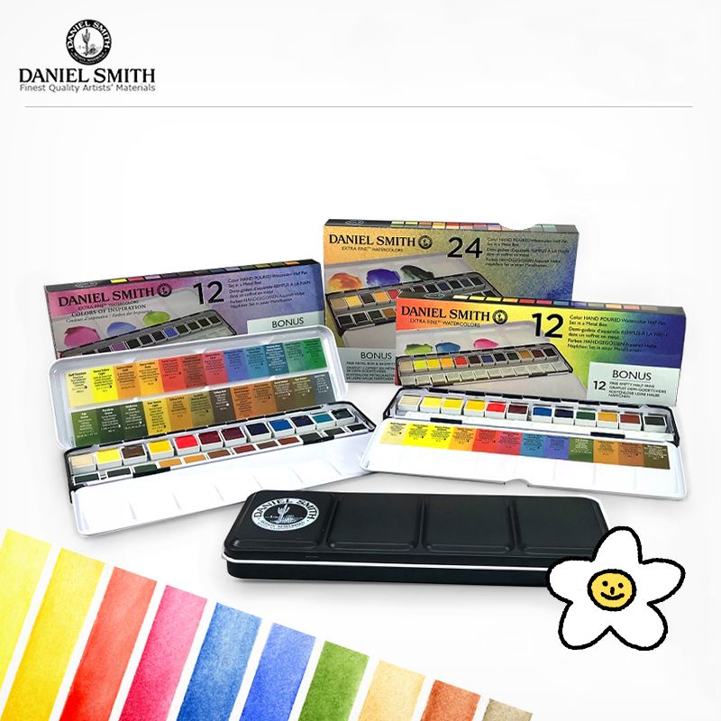 |ORDER| HỘP THIẾC DANIEL SMITH EXTRA FINE WATERCOLOR SET 12 / 24 MÀU