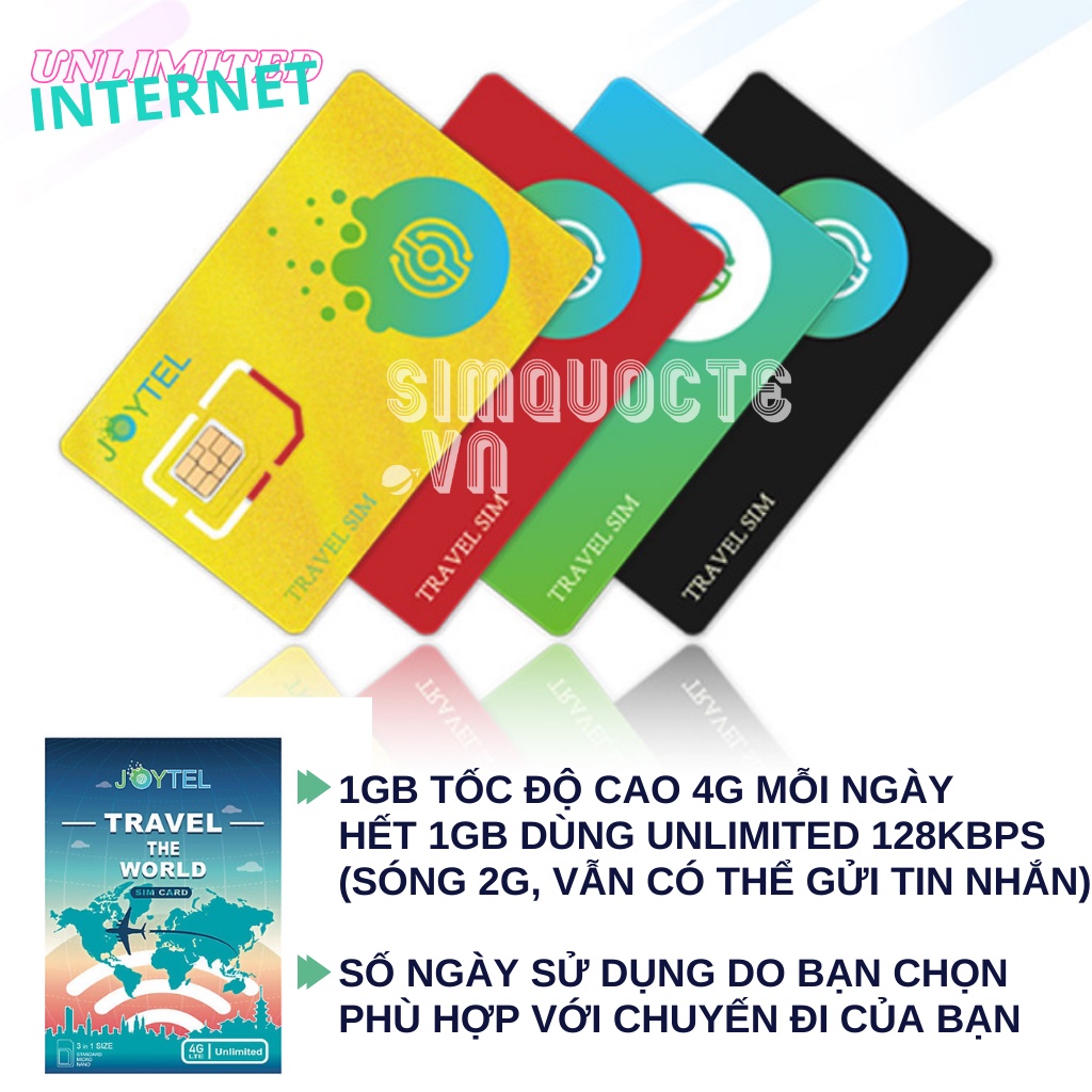 Sim Du Lịch 4G 5G Malaysia Singapore Indonesia JOYTEL Tốc Độ Cao Hỗ trợ Giao Nhanh và Esim