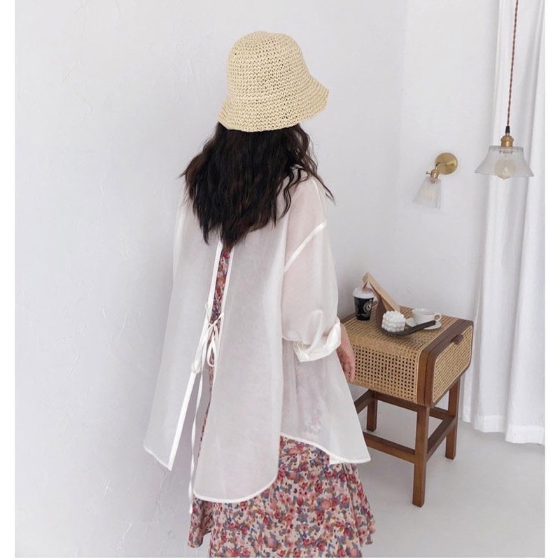 Áo voan Bowknot tơ tằm ánh nhũ - Dreamynt