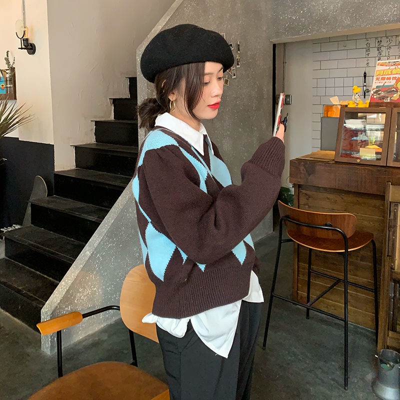 Áo Len Dài Tay 173361Áo Sweater Cổ Tròn Màu Sắc Thời Trang Cho Nữ