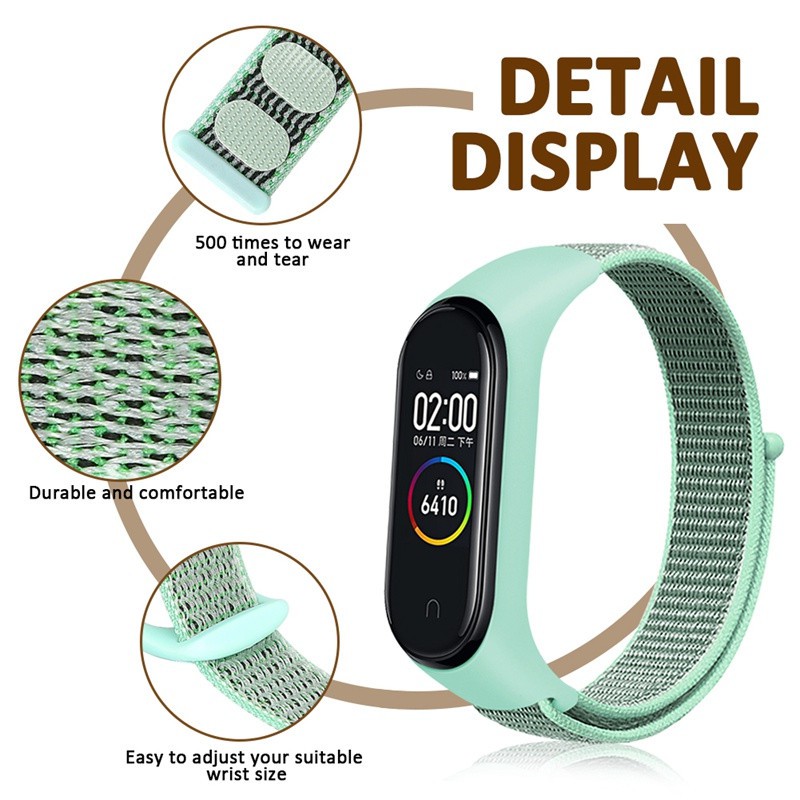 Dây Đeo Sợi Nylon Mềm Cho Xiaomi Mi Band 6 / 5 / 4 / 3