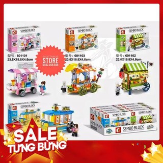 Lego Sembo Block 601101 ~ 601104 Lắp Ráp Cửa Hàng Lưu Động ( 608 Mảnh ) [Luôn Có Sẵn]