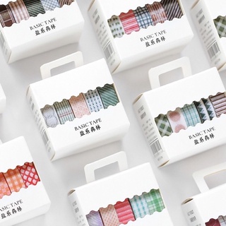 Hộp 5 cuộn băng dán washi trang trí nghệ thuật