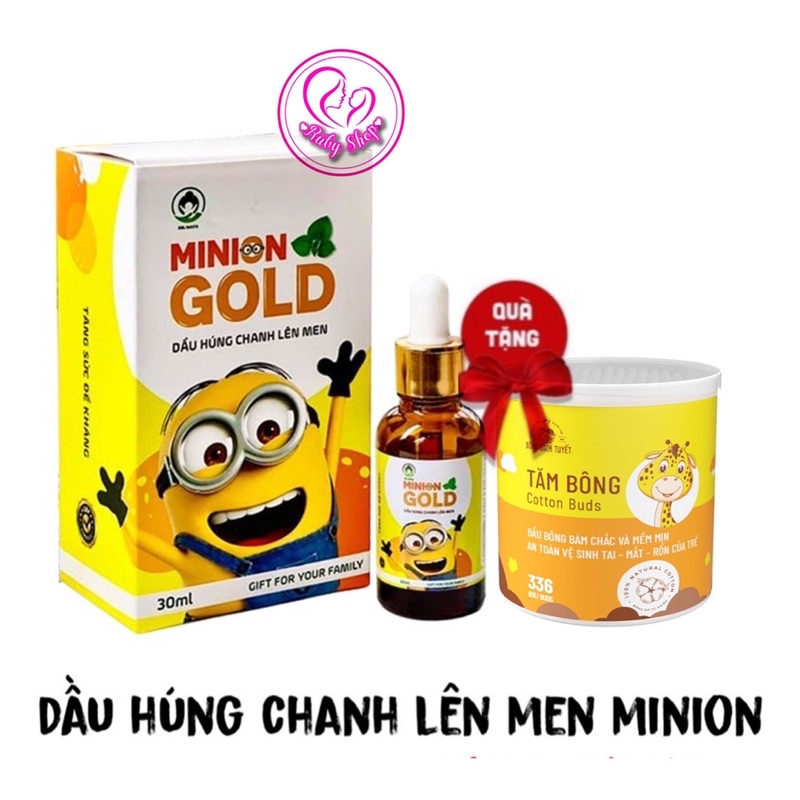 Dầu húng chanh Minion Gold mẫu mới 30ml dứt điểm ho, sổ mũi cho bé
