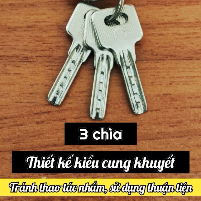 Ổ khoá 3.8F (38mm) / Màu vàng, 3 chìa, Sản xuất theo công nghệ Hàn Quốc