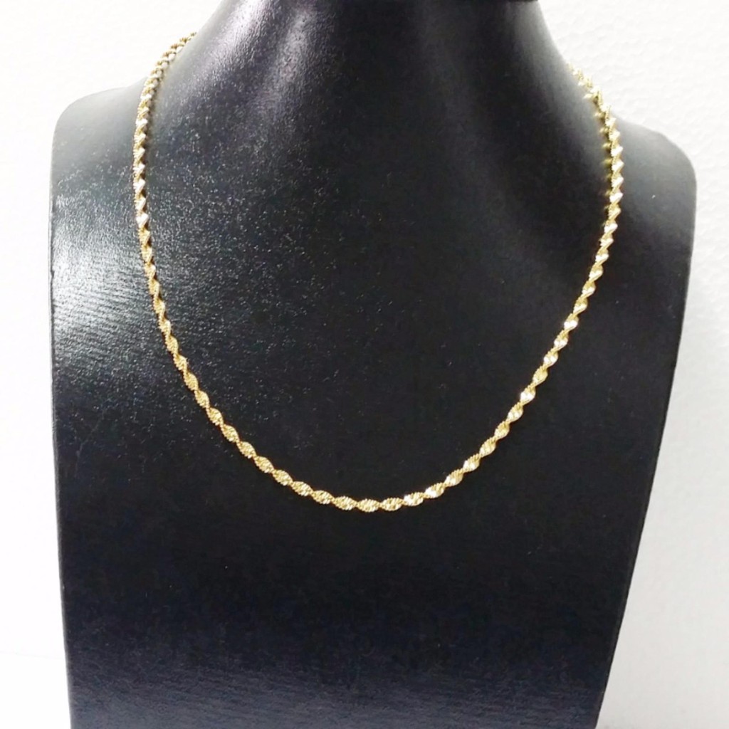 RẺ VÔ ĐỊCH Dây chuyền xoắn Lam mạ vàng 18K thời trang