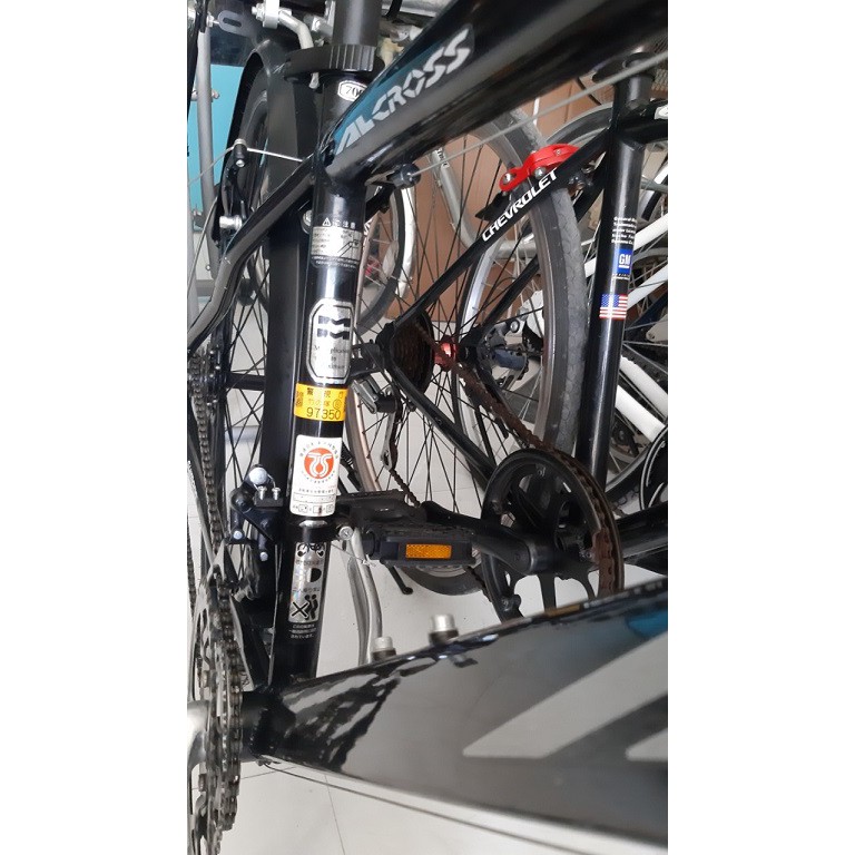 Nội địa Nhật Xe đạp Touring Alcross 700C 3 dĩa 7 líp có đèn tự động khung sườn nhôm baga chắn bùn