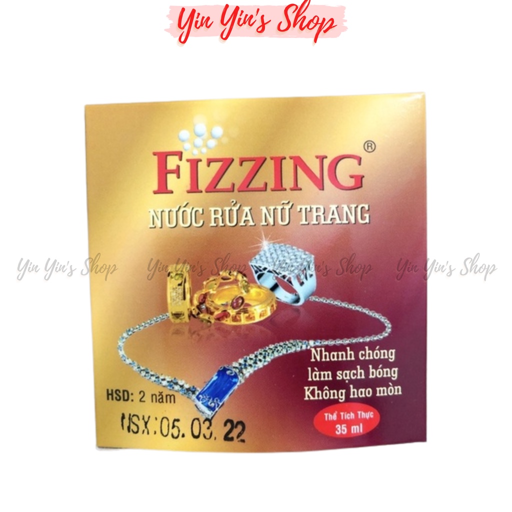Nước rửa nữ trang, nước rửa trang sức vàng bạc Fizzing dung tích 35ml nhanh chóng làm sạch và làm sáng vàng bạc, loại bỏ