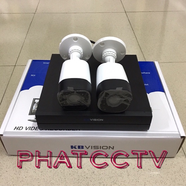 BỘ 2 CAMERA VÀ ĐẦU THU HÌNH KBVISON 2.0mp