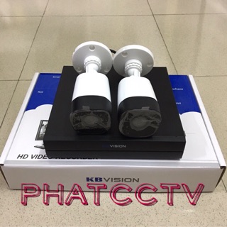 BỘ 2 CAMERA VÀ ĐẦU THU HÌNH KBVISON 2.0mp
