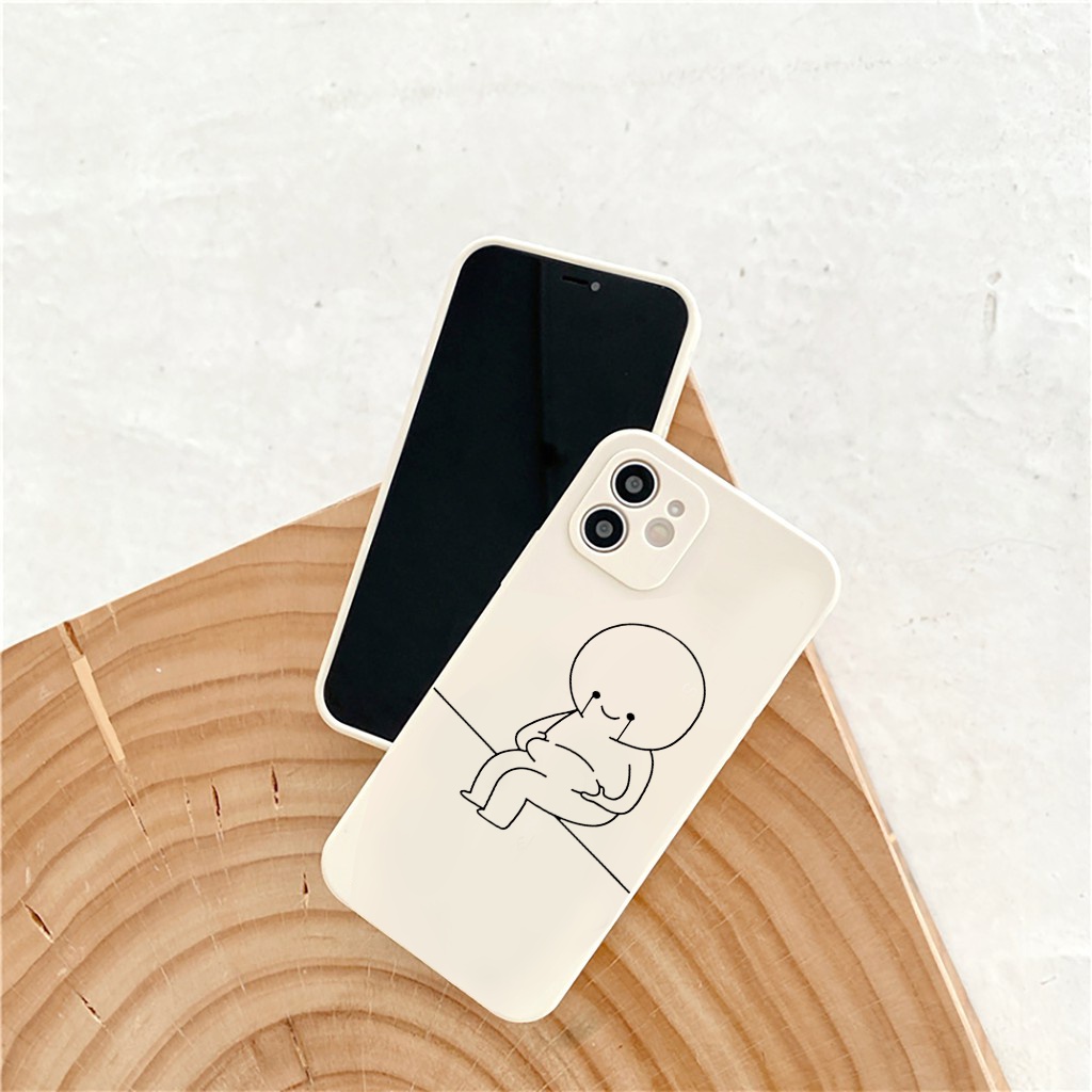 Ốp lưng iphone cạnh vuông Bụng bự 6/6s/6splus/7/7plus/8/8plus/x//xs/11/12/pro/max/plus/promax e166