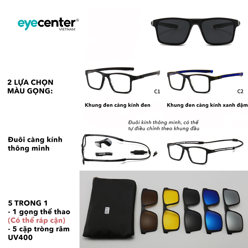 Gọng kính cận thể thao nam nữ S14S 5in1 chính hãng ZAC & CODY nhựa dẻo siêu nhẹ nhập khẩu by Eye Center Vietnam