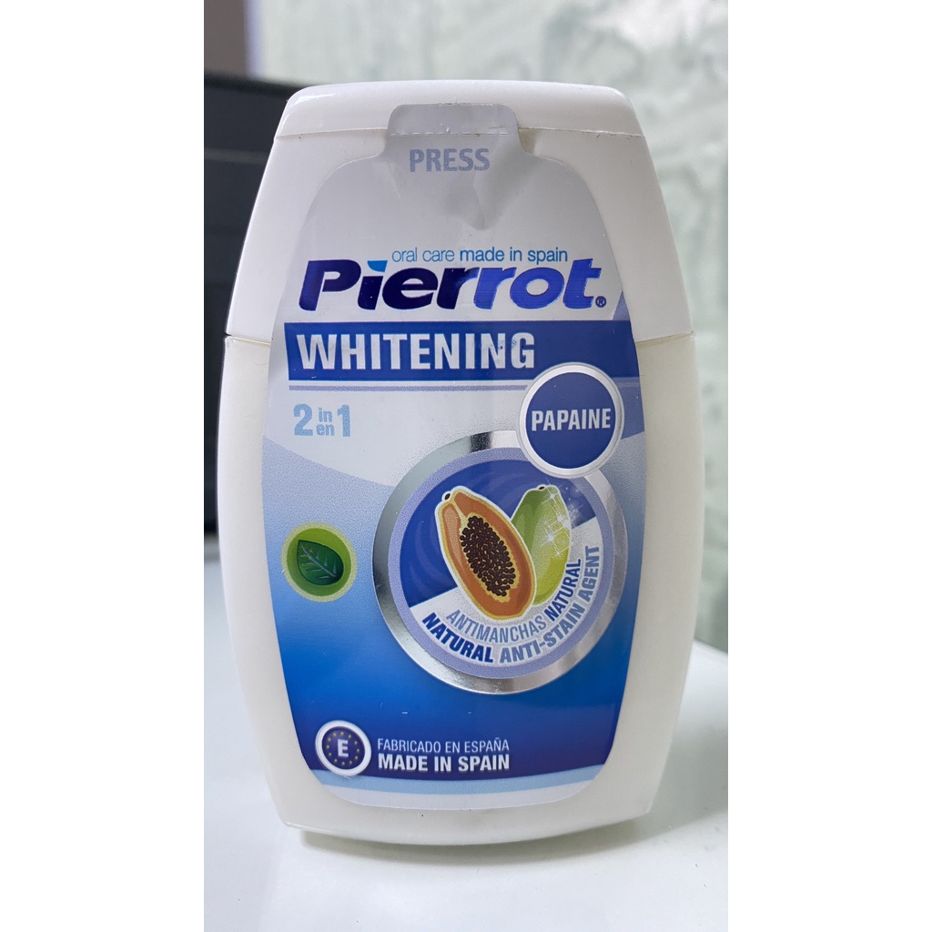 Kem đánh răng làm trắng răng 2 trong 1 Pierrot.Chiết xuất quả đu đủ làm sạch nhanh