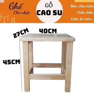 Ghế đôn mặt chữ nhật cao 45cm bằng gỗ (Tự nhiên)