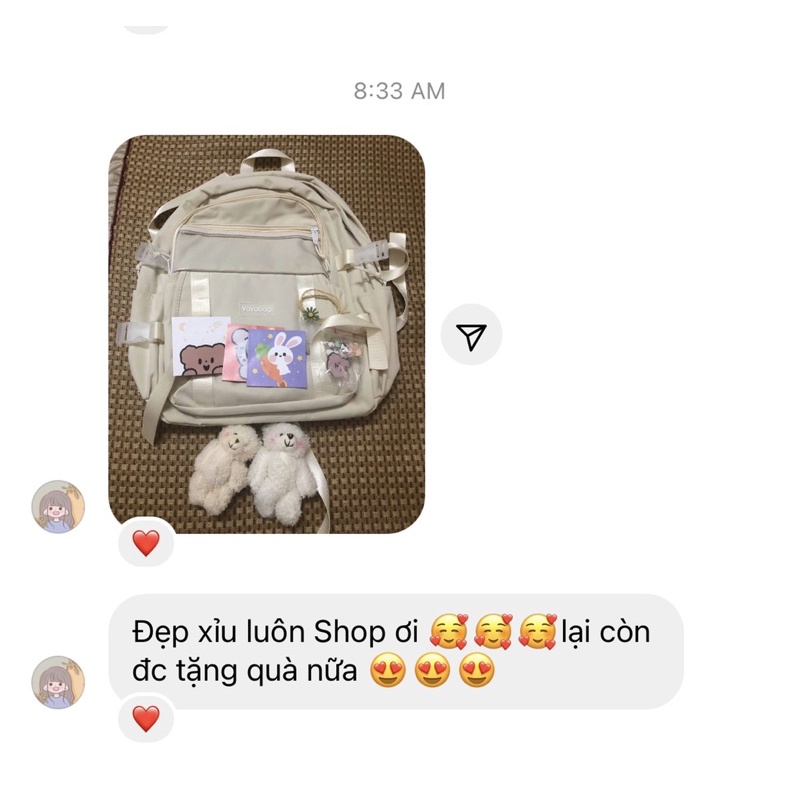 Balo đi học Vavabag ngăn trong kèm stick ulzzang