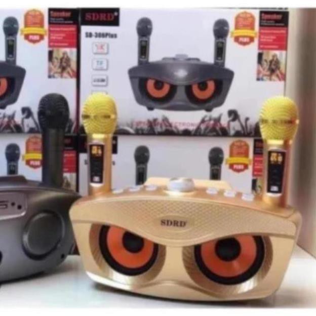 Loa Bluetooth karaoke SDRD SD 306 Plus bản 2020 đa năng, Loa kèm 2 micro hát karaoke Không dây- Phiên Bản Nâng Cấp lọc