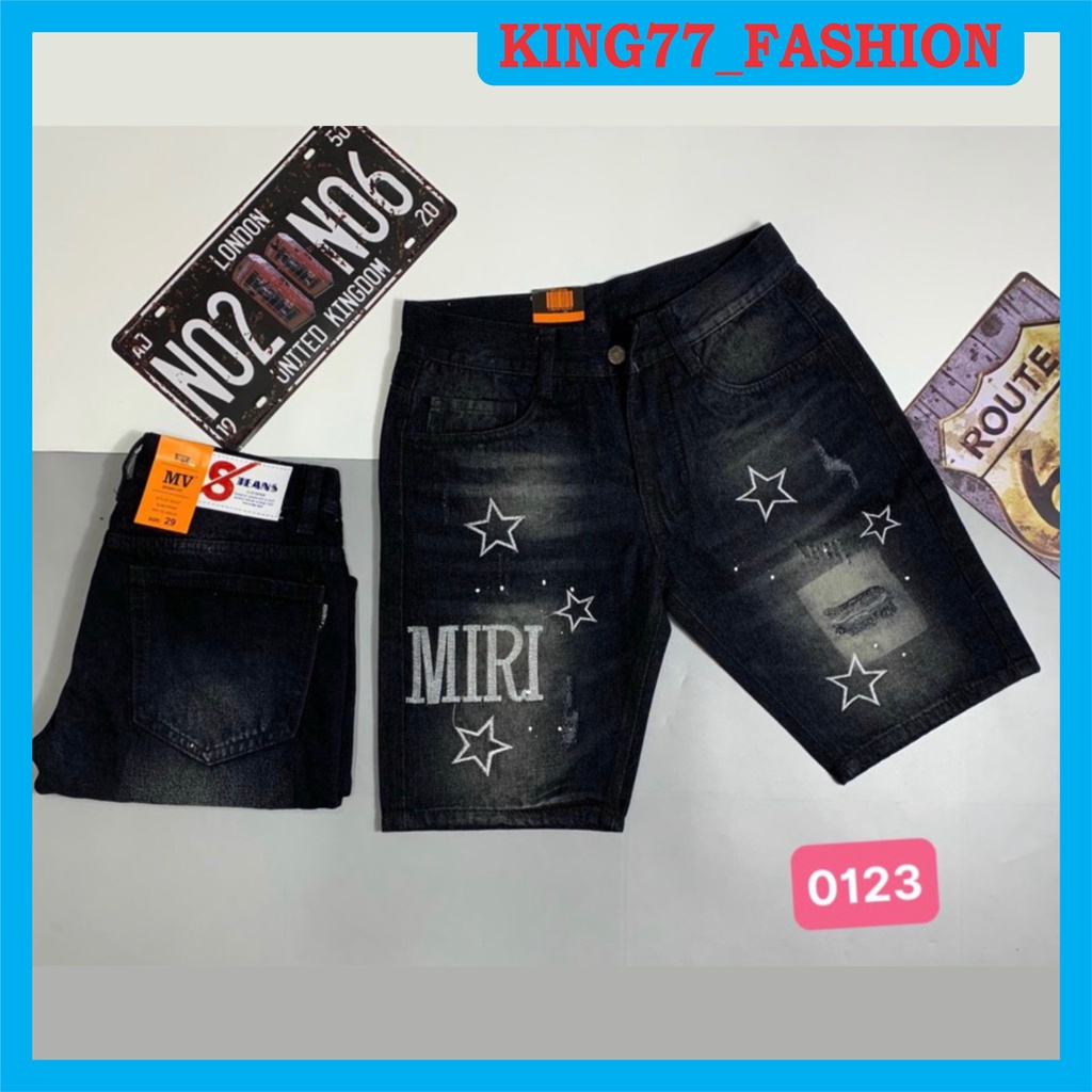 Quần short jean nam VÁ DA chất vải denim co dãn mẫu hot chuẩn shop trẻ trung giá rẻ