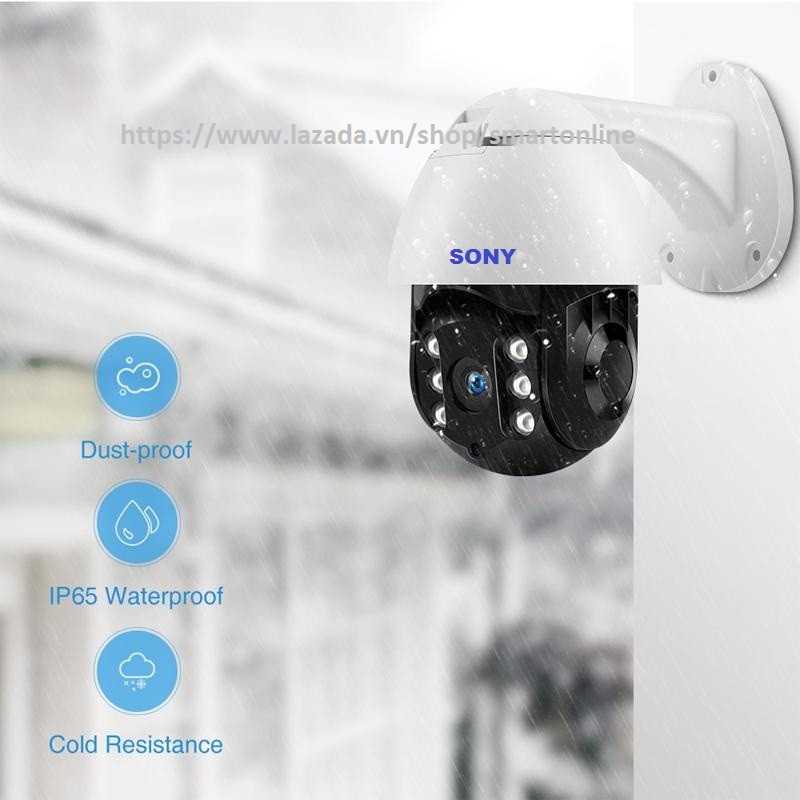 Camera wifi PTZ 19HS200 xoay 360 độ ngoài trời chuẩn FullHD1080p-2.0Mpx-200 chống nước cực tốt (SONY 19HS)