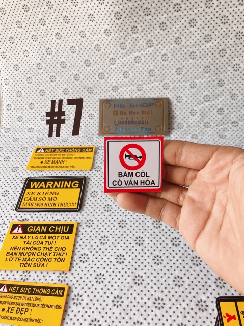 Lẻ 1 cái tem decan cảnh báo