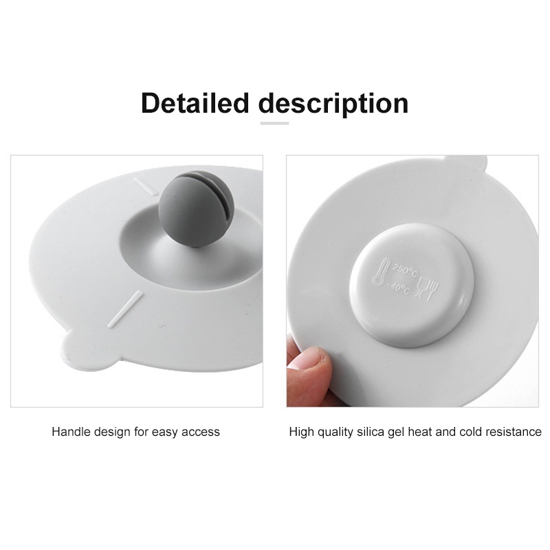 Nắp Đậy Cốc Nước Hình Tròn Bằng Silicone Chống Bụi Chống Rò Rỉ Tiện Dụng