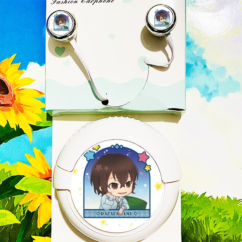 Tai nghe hộp tròn in hình anime chibi BUNGOU STRAY DOGS xinh xắn tiện lợi