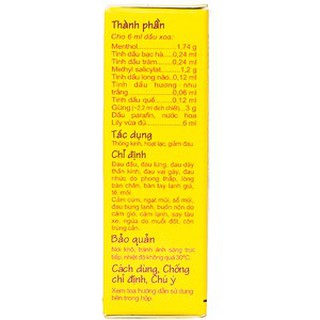 Dầu Gừng Thái Dương 6ml