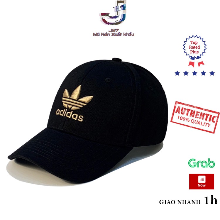 Nón lưỡi trai adidas xuất khẩu J97 store màu đen logo vàng thêu cực ôm đầu cá tinh full hộp