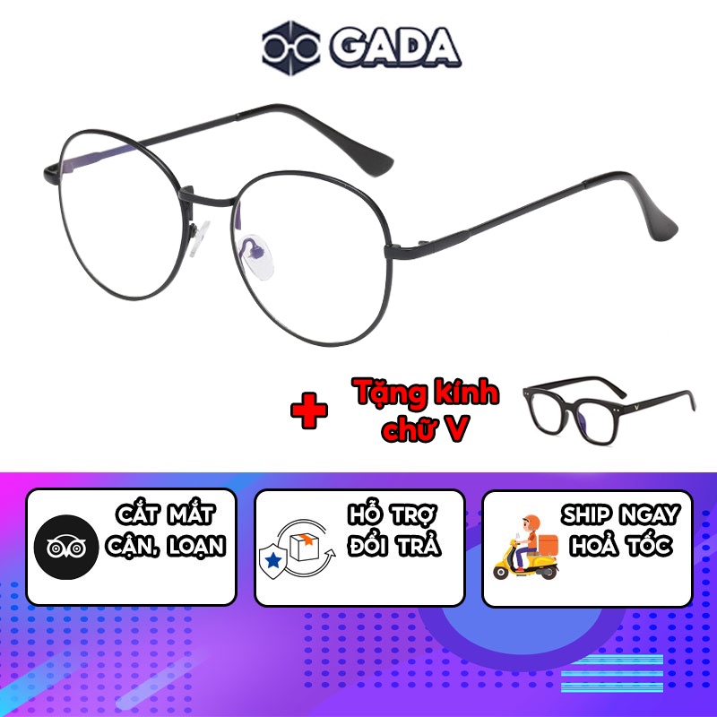 Gọng Kính Thời Trang Dáng Nobita Nam Nữ Chất Liệu Kim Loại Cao Cấp Gada