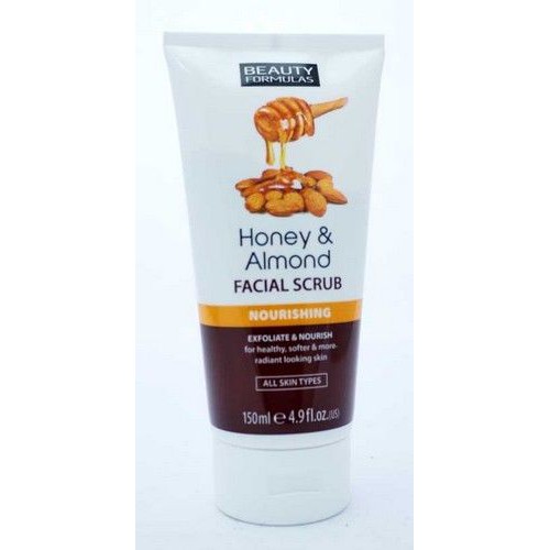 Sữa rửa mặt Beauty Formulas Honey and Almond Facial Scrub 150ml - tẩy tế bào chết mật on