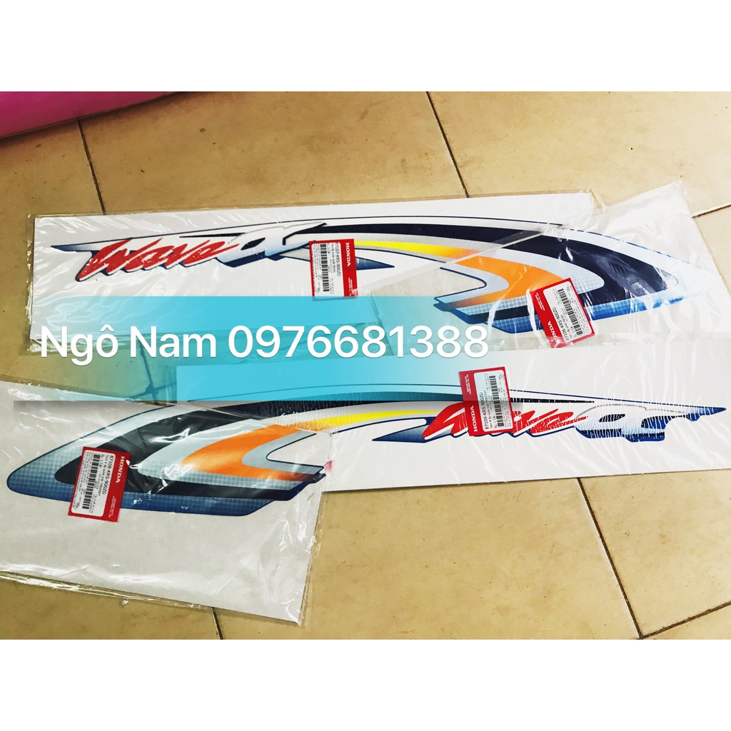 Bộ tem xe Wave alpha + 2004,2005 chính hãng honda