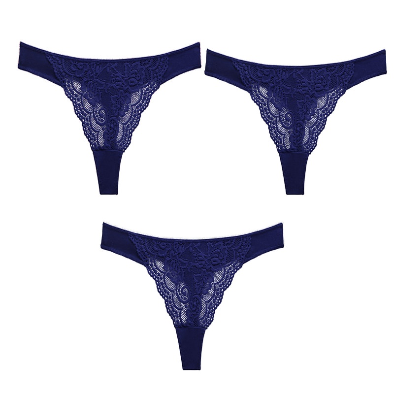 3 Quần lót CUTEBYTE vải cotton phối ren rỗng lọt khe thông thoáng thời trang size M-XL