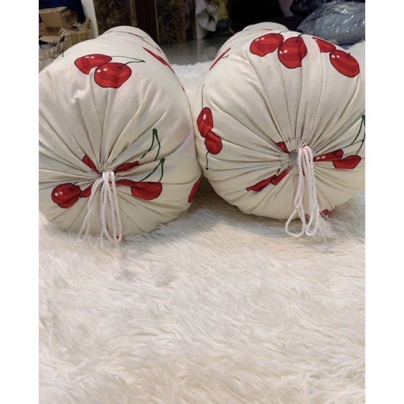 Ruột gối đầu bông sơ trắng tinh khiết kích thước 35-110 hoạ tiết Trái Cherry