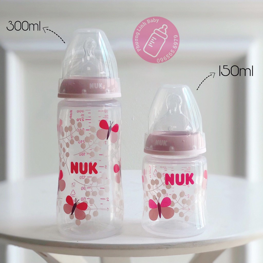 [Chính hãng có tem phân phối] Bình Sữa NUK Premium Choice+ Nhựa PP 150ml, 300ml Núm Ti S1 - M, S2-M